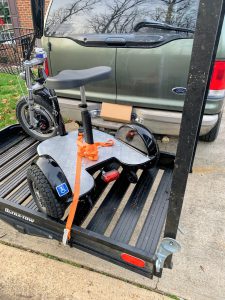 Triad Secured on a mobility scooter carrier