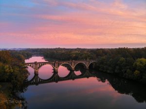 Train Bridge over the Rappahannock River at dawn